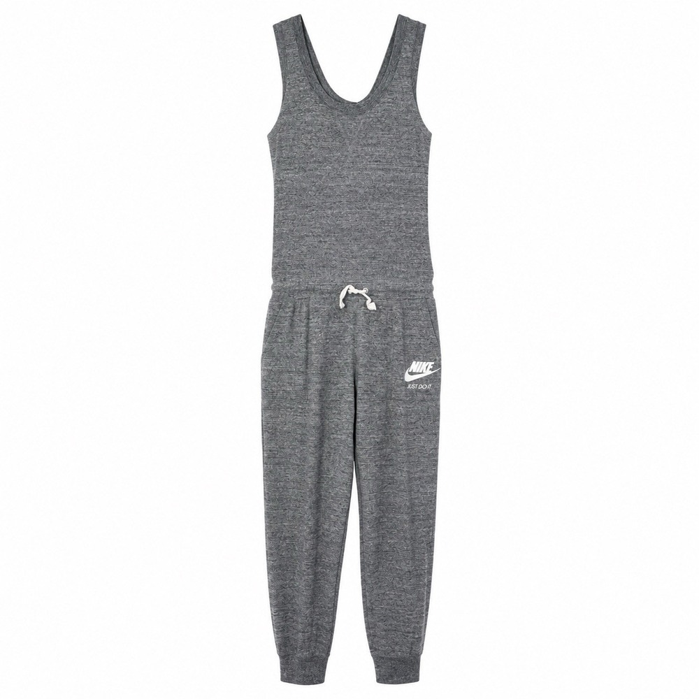 NIKE SPORTSWEAR Gym Vintage Romper Jumpsuit Heather Gray 929172-091 Womens L - Picture 2 of 16